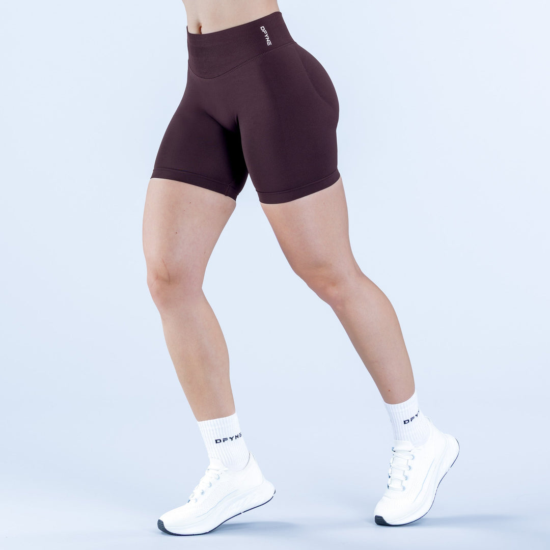 Women's impact athletic shorts, dark burgundy, 6.5-inch inseam style
