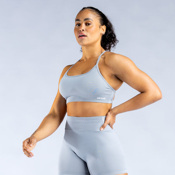 Finesse Active-Asymmetrical Sports bra, Charcoal Grey