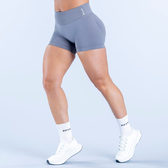 4.5-inch impact shorts, slate-blue with mid-rise waistband and snug fit