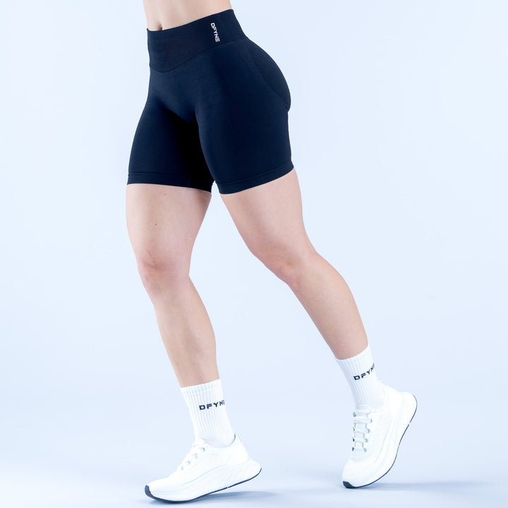 6.5-inch performance impact shorts, dark navy, high-stretch fitted design